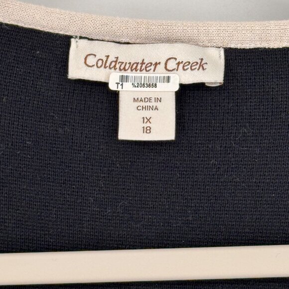 Coldwater Creek Womens Open Front Black jacket knit  Pockets Size 1X plus - Picture 2 of 13